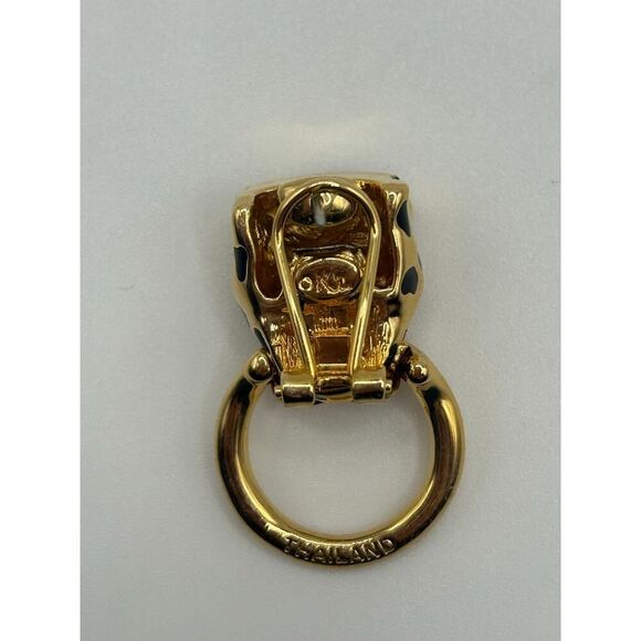 KJL by Kenneth Jay Lane - Spotted Leopard Red Rhinestone Earrings - Picture 2 of 2